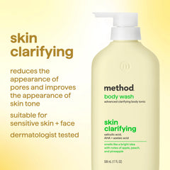 body wash tonic - skin clarifying, salicylic acid, AHA + azelaic acid, 17 fl oz