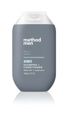 men 2-in-1 shampoo + conditioner - sea + surf, 3.4 fl oz