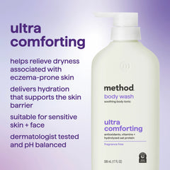 body wash tonic - ultra comforting, antioxidants, vitamins + hydrolyzed oat protein, 17 fl oz