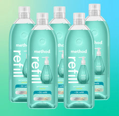 waterfall gel hand wash refill 5-count bundle, 170 fl oz